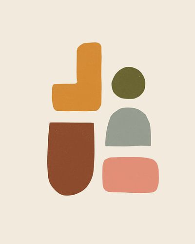 Playful abstract shapes in earth tones