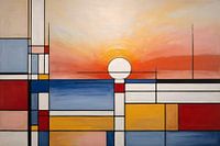 Sunset Piet Mondrian style