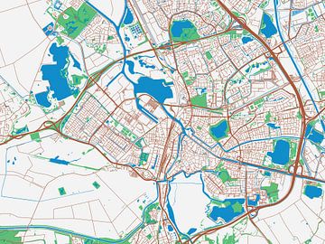 Kaart van Den Bosch in de stijl Urban Ivory van Map Art Studio