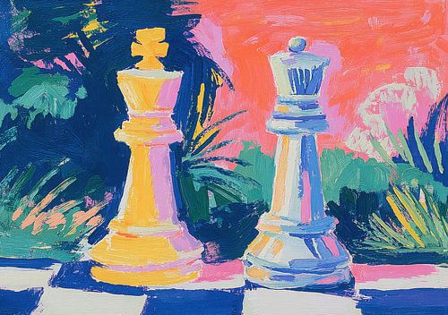 Schaakstukken: Koningin & koning