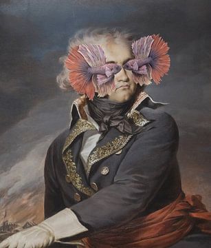 Portrait of a man - who is hiding his fishy eyes van Gisela- Art for You
