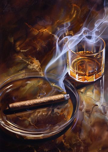 Whiskey and cigar by Andreas Magnusson