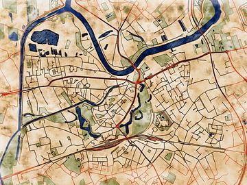Kaart van Dendermonde in de stijl 'Serene Summer' van Maporia