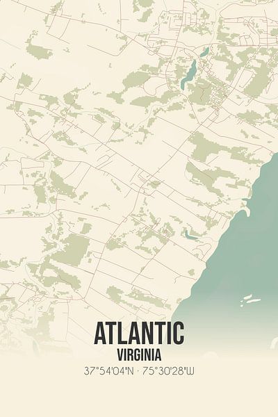 Vintage map of Atlantic (Virginia), USA. by Prints of Place