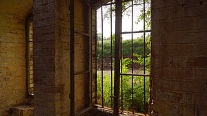 Ruine des Speichers des Mühlenkomplexes Böllberg in Halle in Deutschland