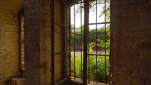 Ruin of the storehouse of the mill complex Böllberg in Halle in Germany