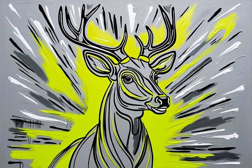 Modern hert in lijntekening