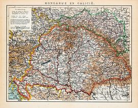 Vintage map Hungary and Galicia by Studio Wunderkammer