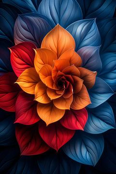 Abstract Digitale Bloem in Levendige Kleuren van Art & Soul Creations
