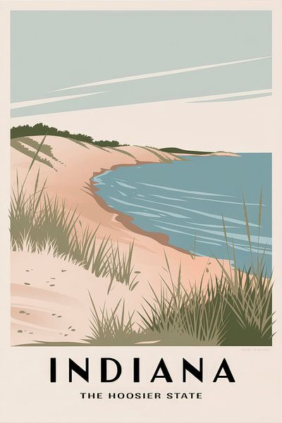 Indiana Vintage Travel Poster by Poster Art Shop