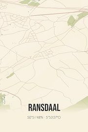 Alte Landkarte von Ransdaal (Limburg) von Ortsdrucke