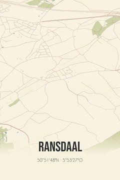 Vintage landkaart van Ransdaal (Limburg) van Rezona