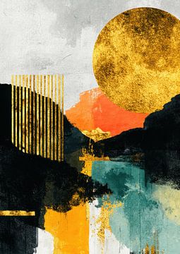 Gold & Orange Abstrakt von Niklas Maximilian