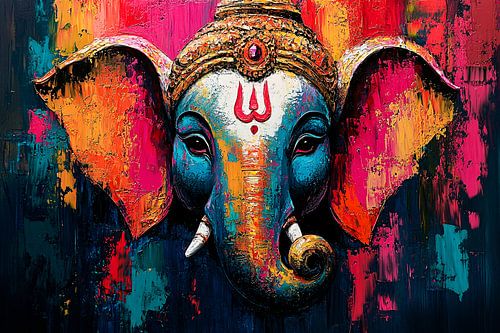 Kleurrijk abstract Ganesha-ontwerp