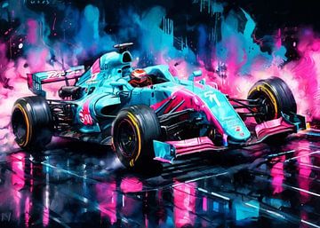 Alpine Formula One Watercolor by MIROKKU