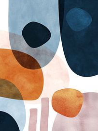 Colourful geometric organic abstract art by Online Arts