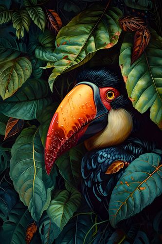 Toucan entre les feuilles