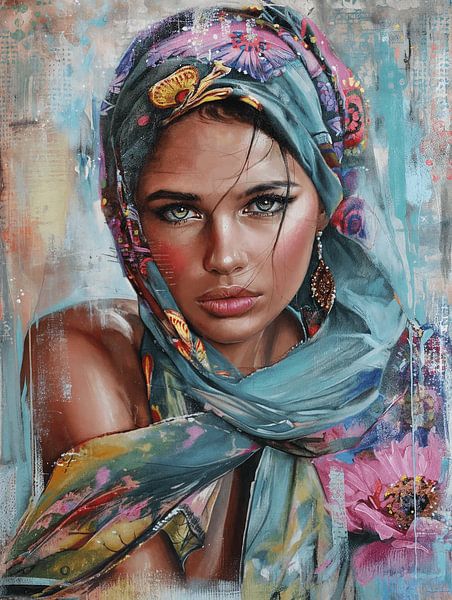Colourful portrait of a young woman by Studio Allee
