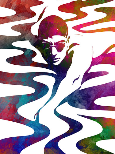 Swimming sport art white #swimmer #sport