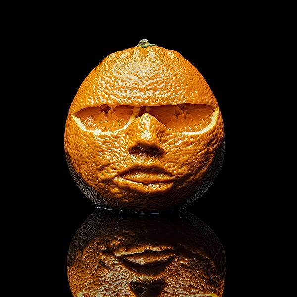 Sinaasappel gezicht portret van TheXclusive Art