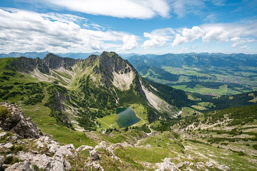 View of the lower Gaisalpsee, the Rubihorn and the Oberallgäu in the Allgäu Alps by Leo Schindzielorz