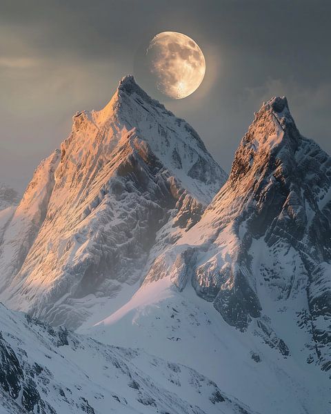 Schweizer Alpenglühen bei Nacht von fernlichtsicht