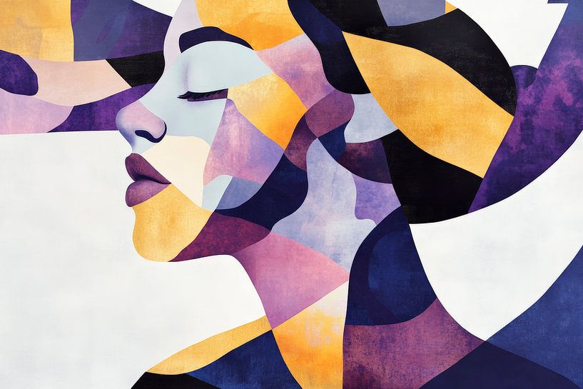 Abstract portrait painting of women by Poster Art Shop