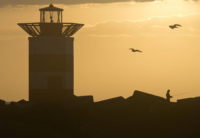 Fisherman at Scheveningen Harbour by Remco Swiers