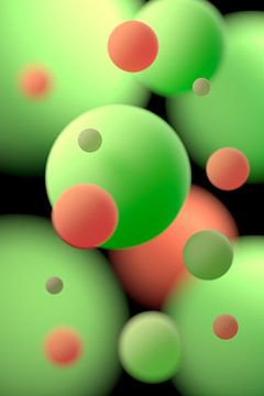 Floating balls orange and green by Jörg Hausmann