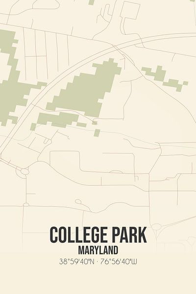 Vintage map of College Park (Maryland), USA. by Prints of Place