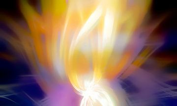 Lichtgevende lotus Zen Abstractie Zachte kleuren van Mad Dog Art