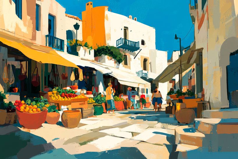 Market Street Zomer van Poster Art Shop