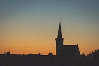 Church of Den Hoorn, Texel, at sunset