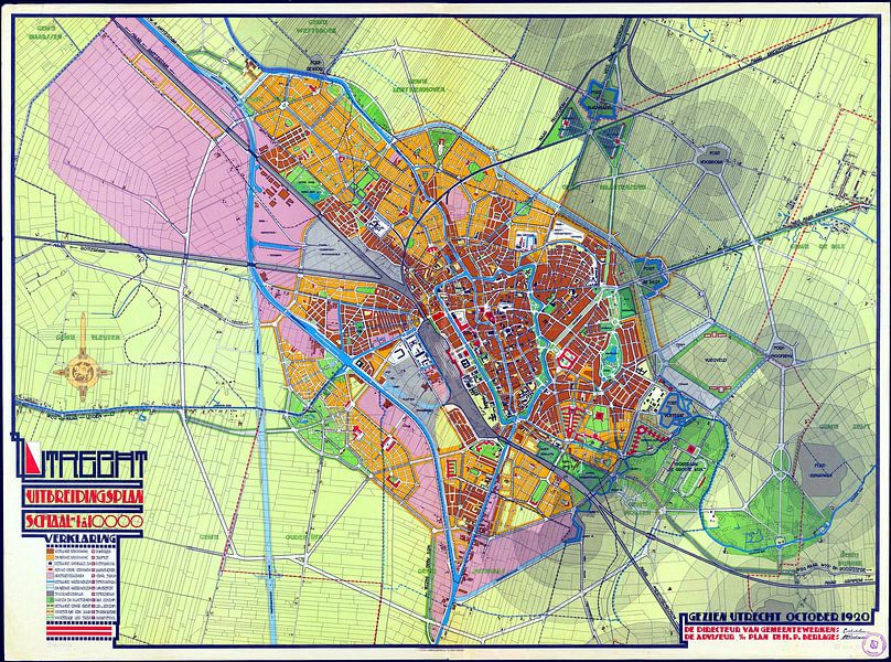 Enlargement Utrecht 1920 - map by Zeger Knops