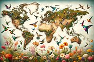 Bird World Map by Maps Are Art thumbnail