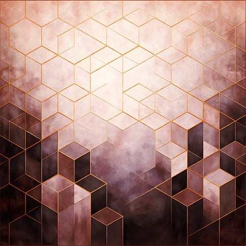 Geometrische diepte in delicate tinten