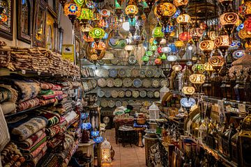 Souvenir shop with carpets and lanterns by Alexander Baumann
