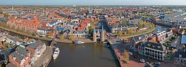 Luftbildpanorama der historischen Stadt Sneek in Friesland, Niederlande von Eye on You