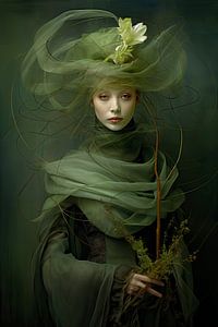 Frau in Grün