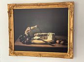 Klantfoto: Stilleven brood, kaas en druiven van Monique van Velzen