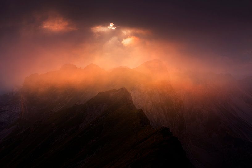 Alpen Zonsondergang van Frank Peters