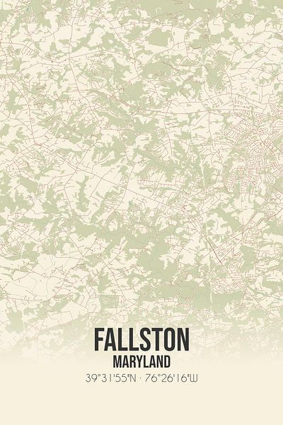 Vintage map of Fallston (Maryland), USA. by Prints of Place