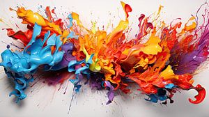 "Color Burst: Die Wirkung von gespritzter Kunst auf Leinwand"