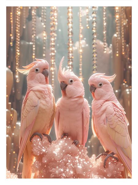 Roze kaketoes van Malou Studio