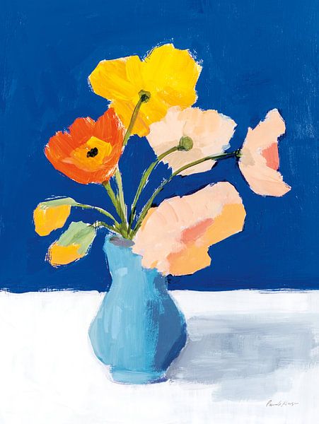 Papavers op blauw, Pamela Munger van Wild Apple