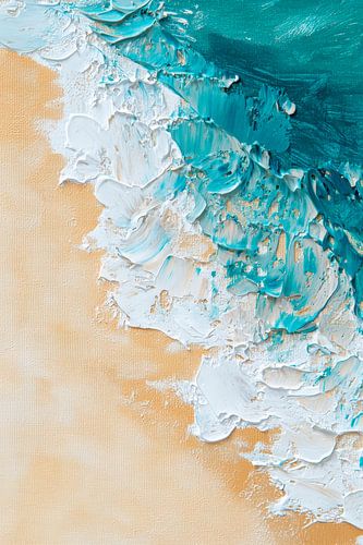 Strandrand met golven - abstract en kleurrijk