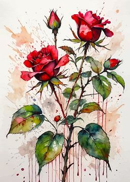 Aquarell-Kirschblüte - Texturierte Blumenkunst