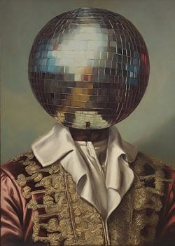 DiscoHead King  / Altered Collage Art