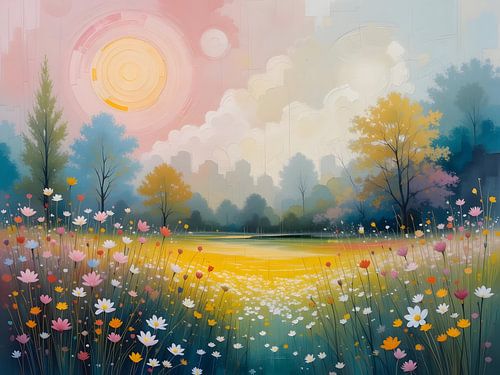 Weiland bij zonsondergang