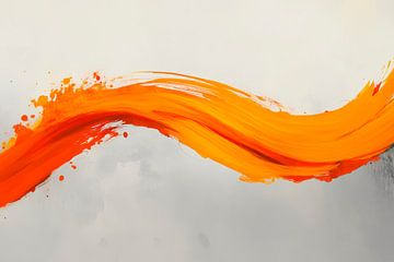Bright brushstroke in orange by Poster Art Shop